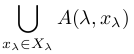 ∪_{x_λ∈X_λ}A(λ, x_λ)